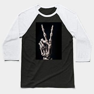 Skeleton human peace sign Baseball T-Shirt